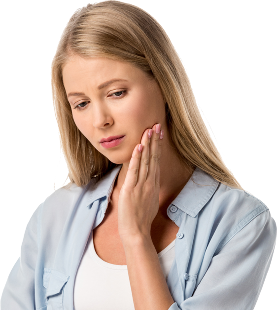 Woman with tooth pain